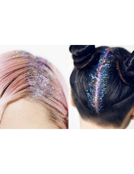 Set 3pz Spray Lacca Glitter Temporaneo per Capelli 125ml Brillantini Colorati