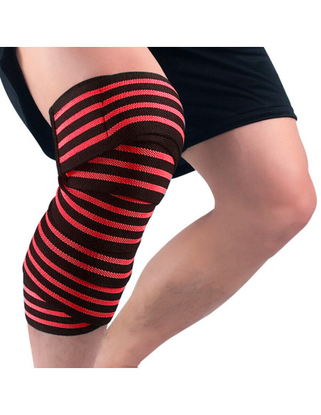 Fascia Ginocchio Tutore Elastico Chiusura a Velcro Regolabile Anti Strappamento