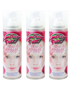 Set 3pz Spray Lacca Glitter Temporaneo per Capelli 125ml... 2
