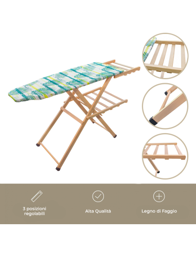 Asse da Stiro in Legno MARA Richiudibile con...