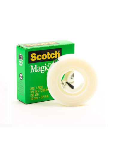 Image of Scotch Magic Tape 3M 19mmx33mt Nastro Adesivo Trasparente Opaco e Scrivibile