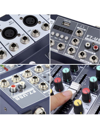 Mixer Audio 7 Canali Professionale Bluetooth...