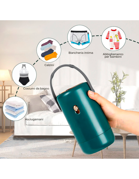 Mini Asciugatrice Elettrica Portatile da Viaggio Essiccatore di Scarpe con Tubo