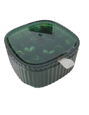 Image of Scatola Organizzatore Porta Gioielli Box Trasparente in Plastica con Scomparti Verde052
