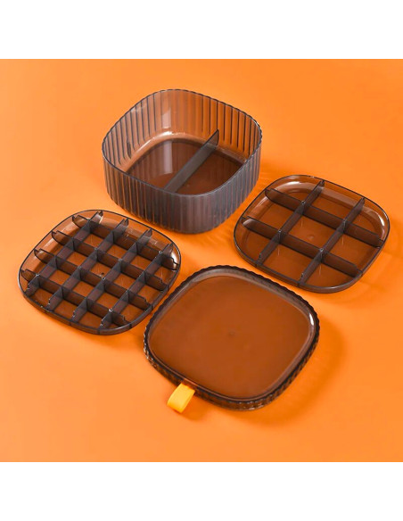 Scatola Organizzatore Porta Gioielli Box Trasparente in Plastica con Scomparti