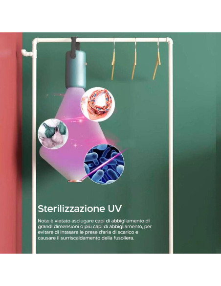 Mini Asciugatrice Elettrica Portatile da Viaggio Essiccatore di Scarpe con Tubo