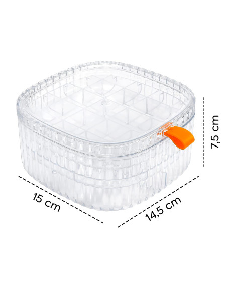 Scatola Organizzatore Porta Gioielli Box Trasparente in Plastica con Scomparti