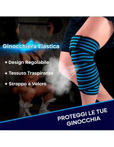 Fascia Ginocchio Tutore Elastico Chiusura a...