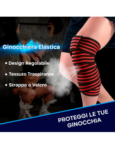 Fascia Ginocchio Tutore Elastico Chiusura a...