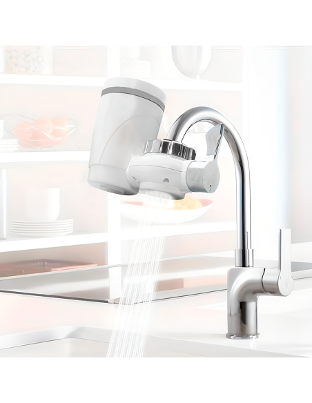 Filtro Purificatore di Acqua Rubinetto Anti Calcare Carbone Attivo Cucina Bagno