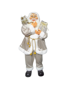 Babbo Natale Abito Champagne 144292 Decorazione 90H cm Mini Lucciole e Suoni