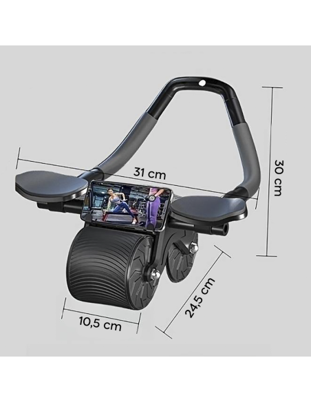 Rullo Automatico per Esercizi Addominali AB Roller con Rimbalzo Automatico