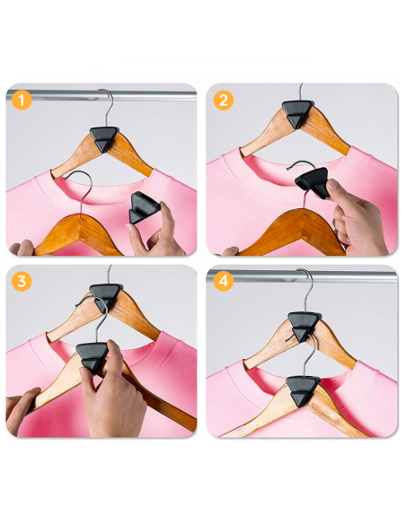 Set 10pz Grucce Appendiabiti a Sospensione Connettori in Plastica Salvaspazio