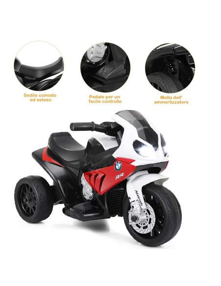 Moto elettrica bambini BMW LT883 luci led 6V mp3