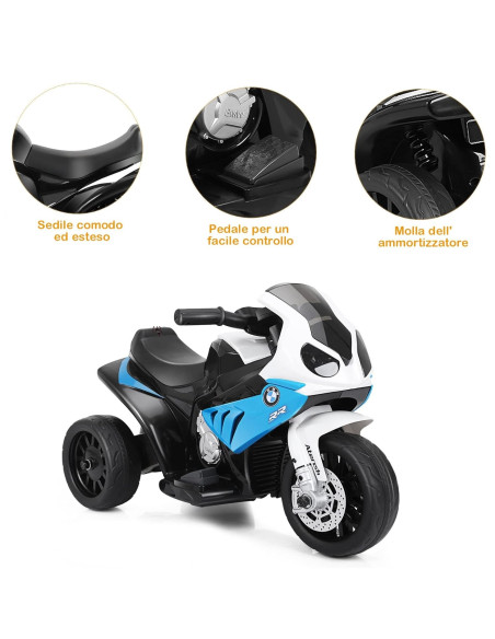 Moto elettrica bambini BMW LT883 luci led 6V mp3