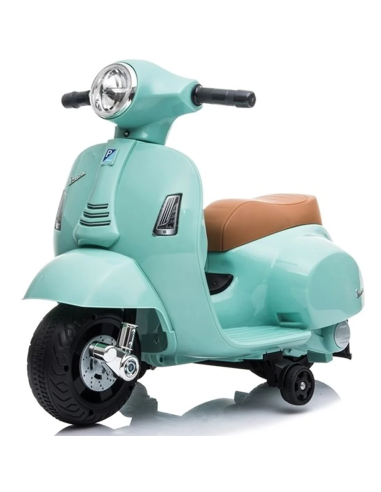 Mini Moto Elettrica per Bambini VESPA PIAGGIO 6V Fari e Clacson 18-36 mesi