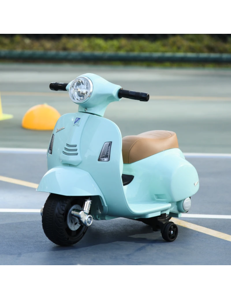 Mini Moto Elettrica per Bambini VESPA PIAGGIO 6V Fari e Clacson 18-36 mesi