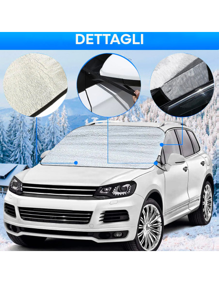 Copri Parabrezza Copertura Auto Protezione da sole e Neve 200x80cm Universale