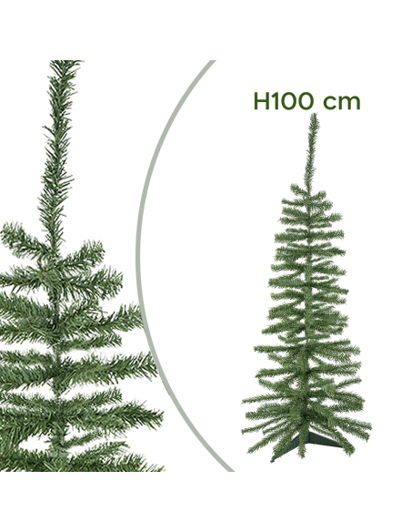 Albero Di Natale 100H Cm 245002 Con Rami Pieghevoli In PVC Abete Artificiale