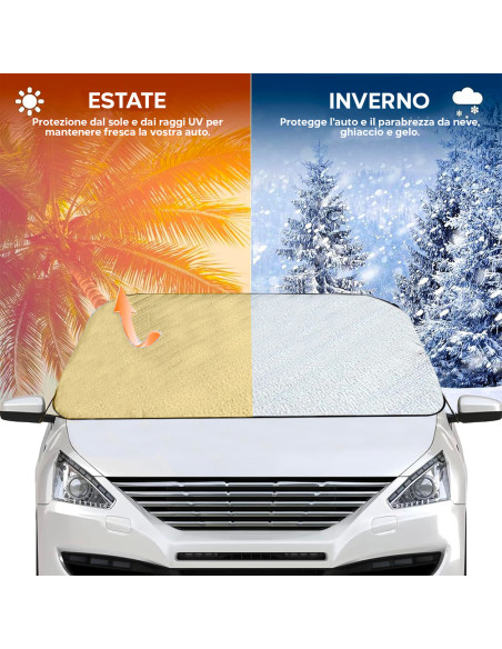 Copri Parabrezza Copertura Auto Protezione da sole e Neve 200x80cm Universale