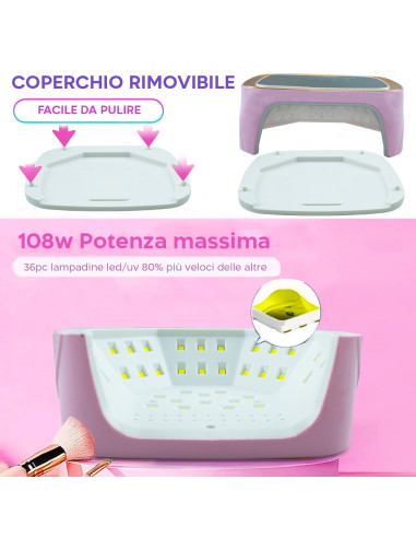 Lampada 36 LED per Unghie Ricaricabile...