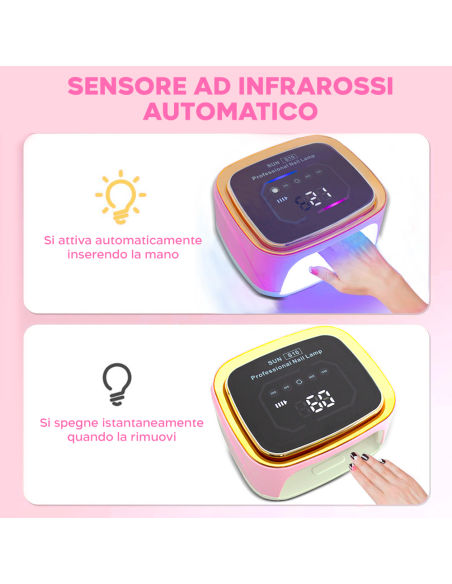 Lampada 36 LED per Unghie Ricaricabile Asciugatura Smalto Gel Nail Art Manicure