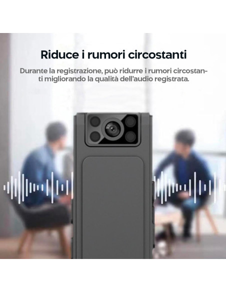 Mini Videocamera Portatile Wireless 1080HD Visione Notturna con Clip e Magnete