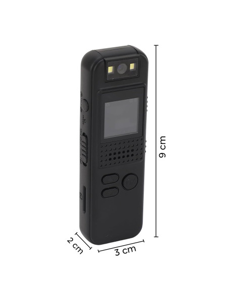 Mini Videocamera Audio Portatile Schermo Full HD Visione Notturna Clip sul Retro