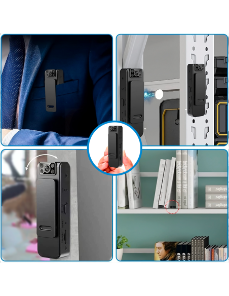 Mini Videocamera Portatile Wireless 1080HD Visione Notturna con Clip e Magnete