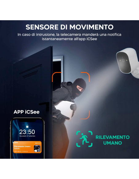 Telecamera di Sicurezza Wi-Fi JT-8185XM Sensore di Movimento e Controllo con APP