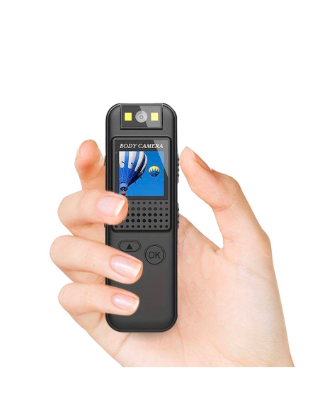 Mini Videocamera Audio Portatile Schermo Full HD Visione Notturna Clip sul Retro