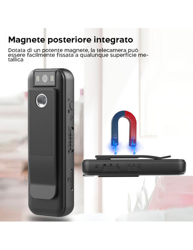 Mini Videocamera Audio Portatile Schermo Full...