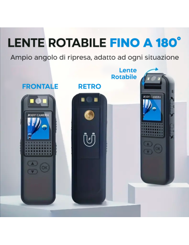 Mini Videocamera Audio Portatile Schermo Full...