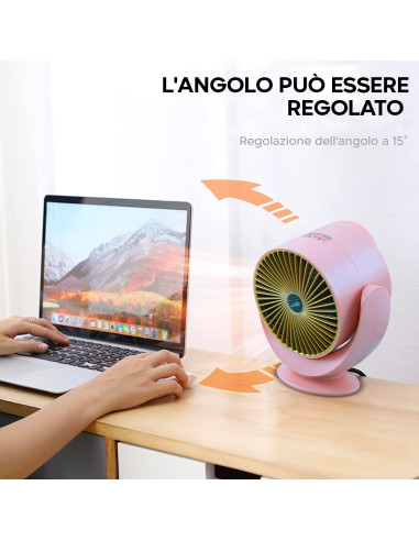 Mini Termoventilatore Elettrico 900W Stufa...