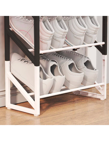 Scaffale Scarpiera per Scarpe Organizzatore Plastica Multifunzionale 3 Ripiani