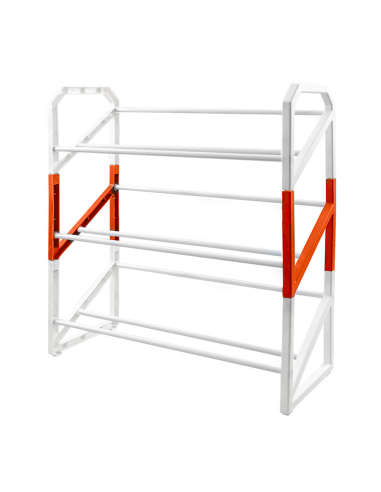 Scaffale Scarpiera per Scarpe Organizzatore Plastica Multifunzionale 3 Ripiani Arancione