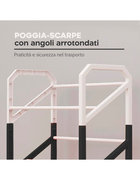 Scaffale Scarpiera per Scarpe Organizzatore Plastica Multifunzionale 3 Ripiani