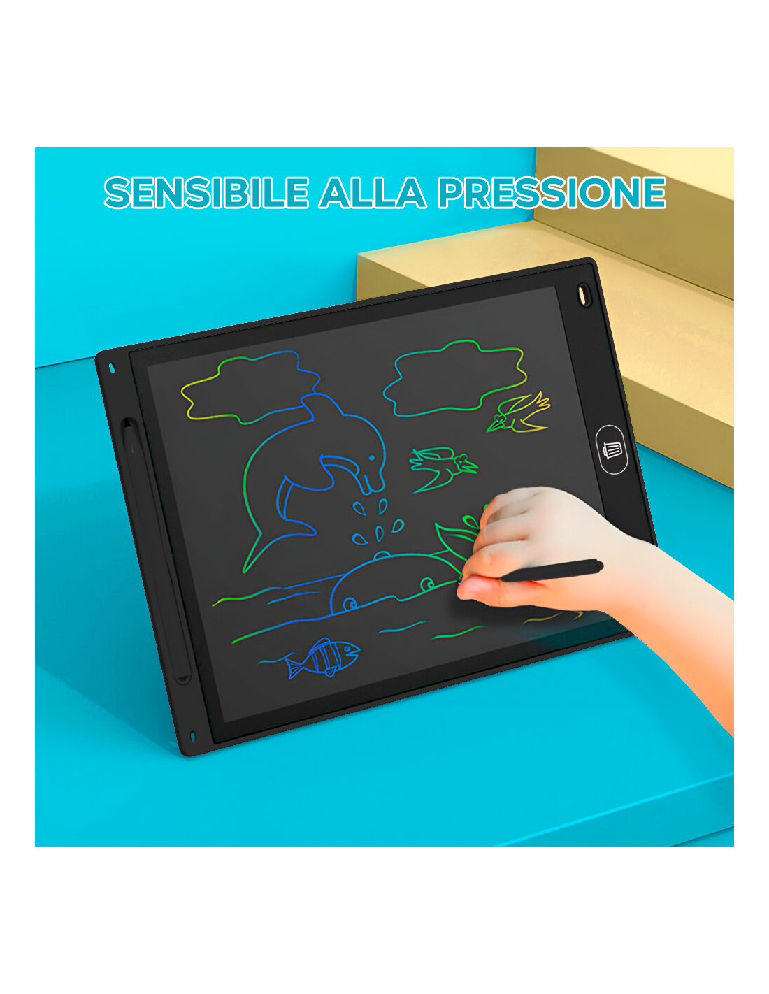 Lavagna Elettronica LCD 12 Tavoletta Grafica Scrittura Cancellabile per  Bambini