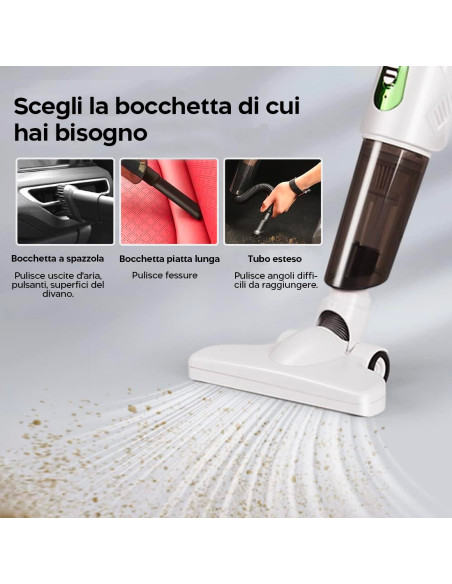 Aspirapolvere Senza Fili Portatile Multifunzione Ricaricabile USB con Filtro