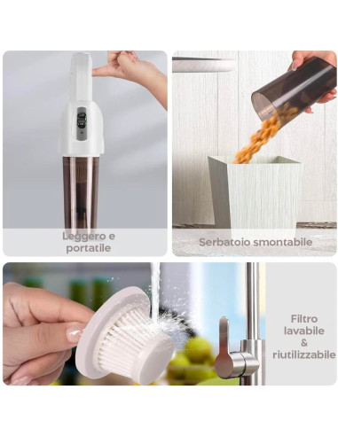 Aspirapolvere Senza Fili Portatile...