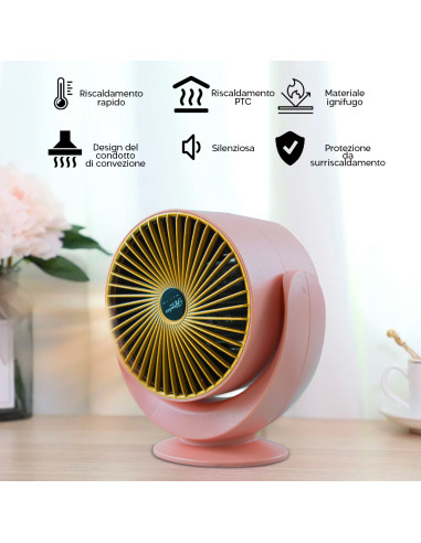 Mini Termoventilatore Elettrico 900W Stufa...