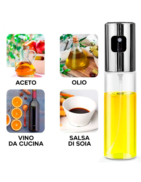Dispenser Olio Spray Nebulizzatore 100ml Vetro Spruzzatore Olio Friggitrice Aria