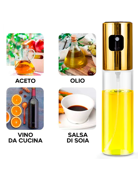 Dispenser Olio Spray Nebulizzatore 100ml Vetro Spruzzatore Olio Friggitrice Aria
