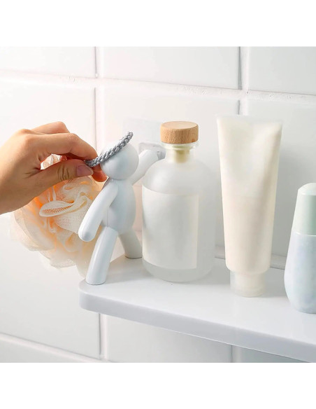 Mensola Portaoggetti Organizer a Parete Montaggio Senza Foro per Bagno e Cucina