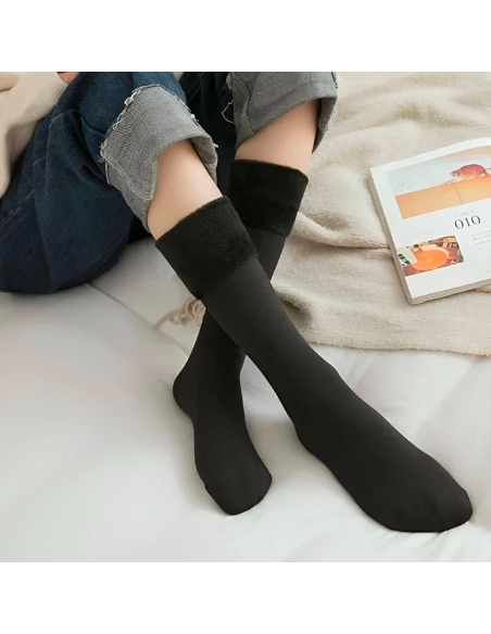 Coppia Calzini Termici Invernali Gambaletto Unisex Caldi Calzettoni Taglia Unica