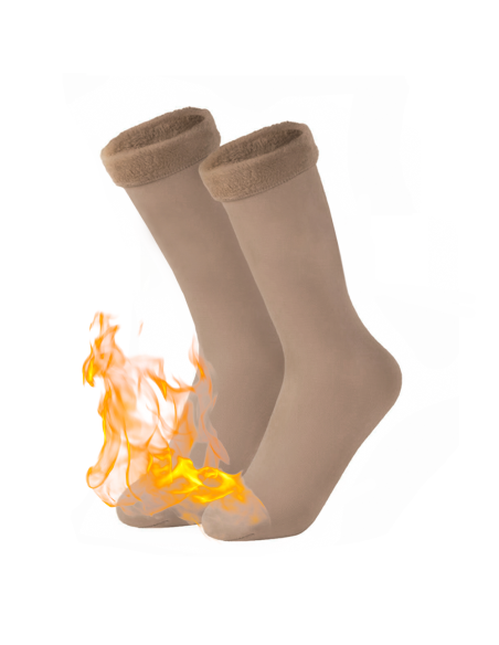 Coppia Calzini Termici Invernali Gambaletto Unisex Caldi Calzettoni Taglia Unica