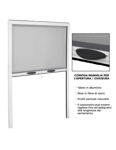 Zanzariera a Rullo 120X170 Riducibile Kit per...