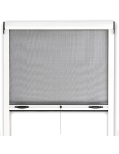 Zanzariera a Rullo 140X170 Riducibile Kit per Finestra con Telaio in Alluminio