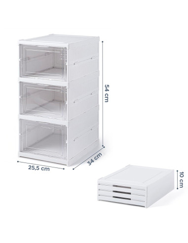 Scarpiera 3 Scatole Impilabile Contenitore...