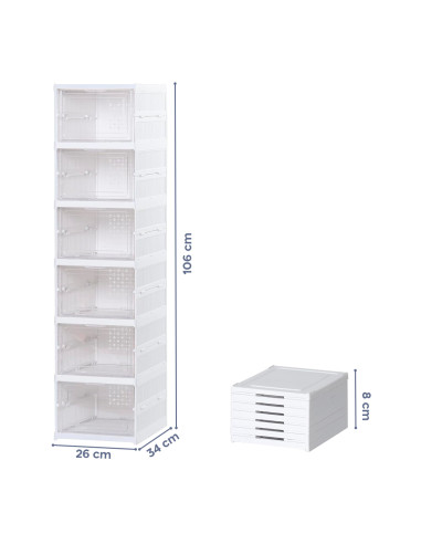 Scarpiera 6 Scatole Impilabile Contenitore...